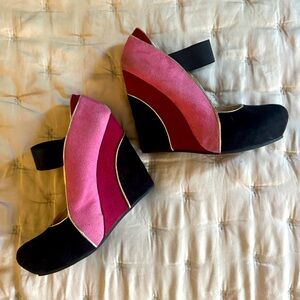 ART TO WEAR 70’s PLATFORM MARY JANE WEDGES 7.5 | 38
